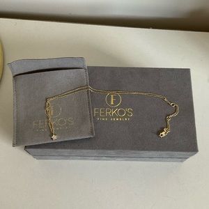 Solid 14k Gold Diamond Necklace / Star Charm Necklace by Ferkos Fine Jewelry